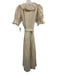 Doen Size S Cream Beige Ramie Lace Trim Pintuck Pleats Ruffle Detail Dress Cream Beige / S