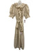 Doen Size S Cream Beige Ramie Lace Trim Pintuck Pleats Ruffle Detail Dress Cream Beige / S
