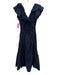 Sea New York Size 2 Navy Blue Cotton Ruffle Cap Sleeve Open Back Tiered Dress Navy Blue / 2