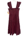 Hill House Size S Burgundy Red Cotton Sleeveless Shirred Bodice Tiered Dress Burgundy Red / S