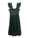 Hill House Size S Green Cotton Sleeveless Shirred Bodice Smocked Detail Dress Green / S