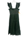 Hill House Size S Green Cotton Sleeveless Shirred Bodice Smocked Detail Dress Green / S