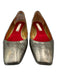 Christian Lacroix Shoe Size 40 Silver & Gold Leather Metallic Kitten Heel Flats Silver & Gold / 40