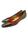 Christian Lacroix Shoe Size 40 Silver & Gold Leather Metallic Kitten Heel Flats Silver & Gold / 40