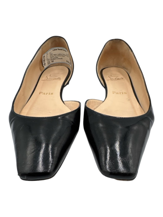 Christian Louboutin Shoe Size 40 Black Leather D'orsay Pointed Square Toe Flats Black / 40