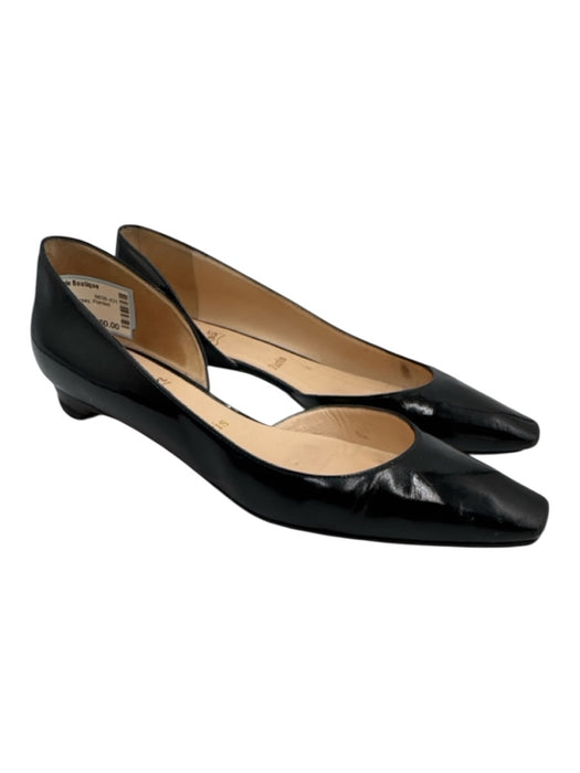 Christian Louboutin Shoe Size 40 Black Leather D'orsay Pointed Square Toe Flats Black / 40