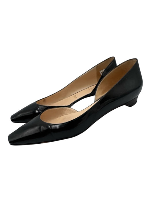 Christian Louboutin Shoe Size 40 Black Leather D'orsay Pointed Square Toe Flats Black / 40