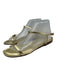 Manolo Blahnik Shoe Size 41 Gold Leather T Strap Open Toe Ankle Strap Sandals Gold / 41