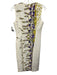 Carolina Herrera Size 8 White, Green, Purple Cotton V Neck Sleeveless Dress White, Green, Purple / 8