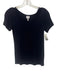 Armani Collezioni Size 8 Navy Bamboo Short Sleeve Top Navy / 8