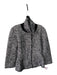 Oscar de la Renta Size S Black & White Silk & Cotton Snap Buttons Knit Jacket Black & White / S