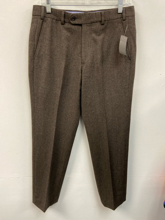Sid Mashburn Size 30 Brown Wool Solid Dress Men's Pants