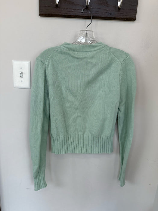 525 Size S Mint Green Cotton Button Up Knit Cardigan