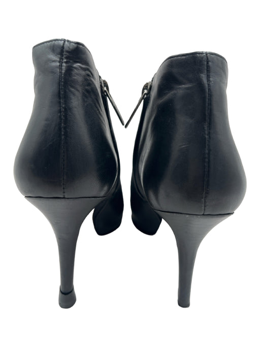 Max Mara Shoe Size 39 Black Leather Ankle Bootie Stiletto Round Toe Booties Black / 39