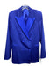 Theory Size 12 Blue Polyester & Wool Blend Double Breast Shoulder Pads Jacket Blue / 12