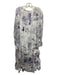 Reiss Size 10 Purple & White Silk & Viscose Floral Slip Inc Tiered Maxi Dress Purple & White / 10