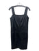 W by Worth Size 6 Black Genuine Leather Square Neck Knee Length Back Zip Dress Black / 6