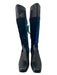 Balenciaga Shoe Size 39.5 Black & Blue Leather Velvet Riding Square Toe Boots Black & Blue / 39.5