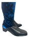 Balenciaga Shoe Size 39.5 Black & Blue Leather Velvet Riding Square Toe Boots Black & Blue / 39.5