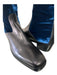 Balenciaga Shoe Size 39.5 Black & Blue Leather Velvet Riding Square Toe Boots Black & Blue / 39.5