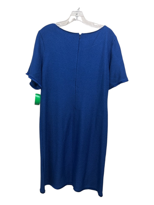 St John Size 12 Blue Missing Material Tag Woven Boat Neck Darted Dress Blue / 12