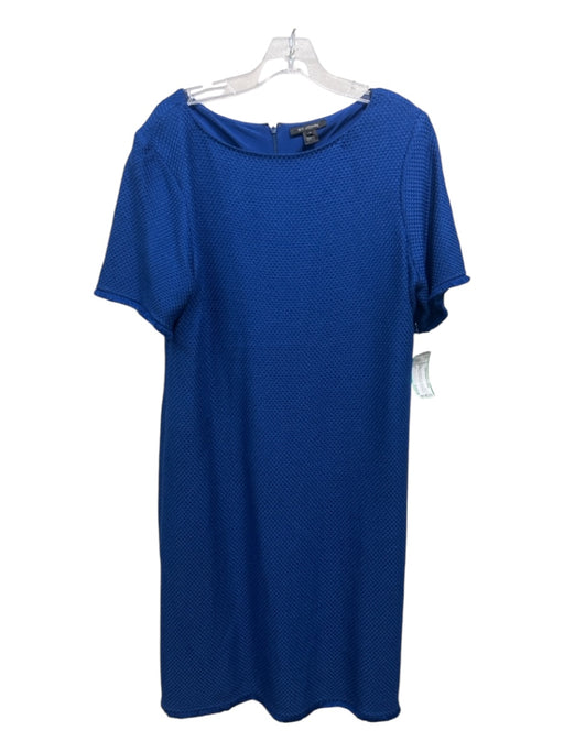 St John Size 12 Blue Missing Material Tag Woven Boat Neck Darted Dress Blue / 12