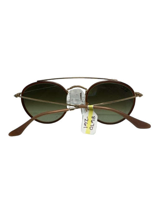 Ray Ban Gold & Brown Metal Frame Aviator tinted lens Round Sunglasses Gold & Brown