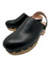 J Crew Shoe Size 5 Black & Beige Leather round toe Gold Hardware Platform Clogs Black & Beige / 5