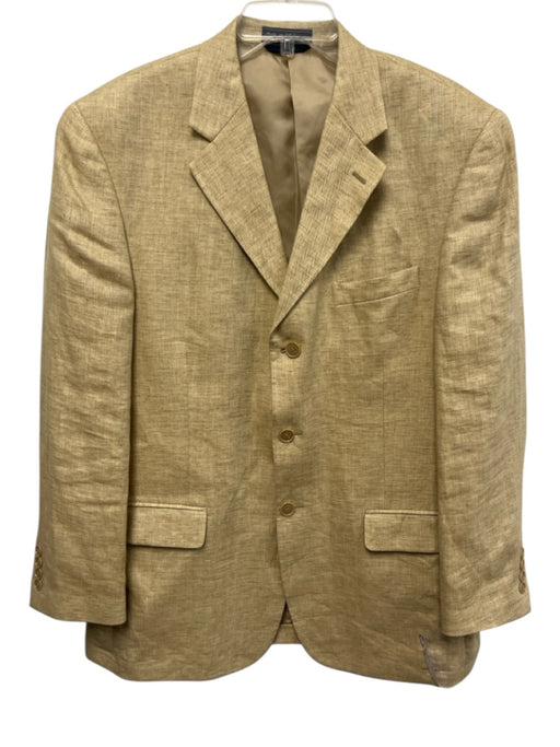 Haspel Tan Linen Solid 3 button Men's Blazer Tan / 42