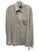 Boss Size L Gray Silk Herringbone Button Up Men's Long Sleeve Shirt Gray / L