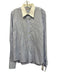 Missoni Size 16.5 Blue & White Cotton Stripe French Cuff Men's Long Sleeve Shirt Blue & White / 16.5