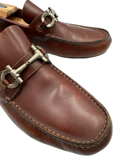 Ferragamo Shoe Size 11D AS IS Brown Leather Solid Dress Driver Men's Shoes Brown / 11D