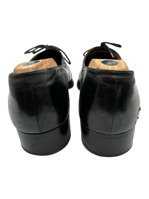 Bally Shoe Size 11M Vintage Black Leather Solid Stacked Heel Dress Men's Shoes Black / 11M