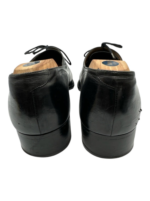 Bally Shoe Size 11M Vintage Black Leather Solid Stacked Heel Dress Men's Shoes Black / 11M