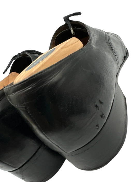 Bally Shoe Size 11M Vintage Black Leather Solid Stacked Heel Dress Men's Shoes Black / 11M