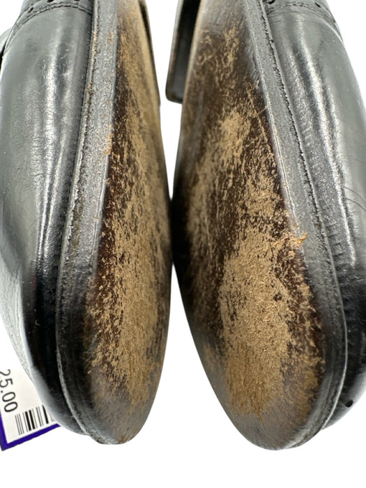 Bally Shoe Size 11M Vintage Black Leather Solid Stacked Heel Dress Men's Shoes Black / 11M
