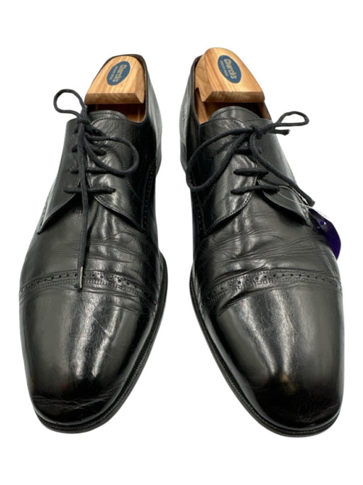 Bally Shoe Size 11M Vintage Black Leather Solid Stacked Heel Dress Men's Shoes Black / 11M