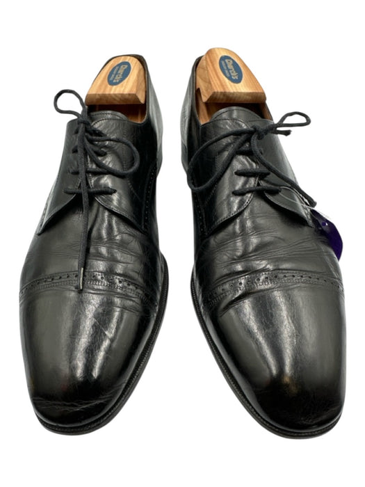 Bally Shoe Size 11M Vintage Black Leather Solid Stacked Heel Dress Men's Shoes Black / 11M