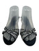 Dolce & Gabbana Shoe Size 40 Black & Silver Satin Crystal Embellishments Sandals Black & Silver / 40