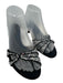 Dolce & Gabbana Shoe Size 40 Black & Silver Satin Crystal Embellishments Sandals Black & Silver / 40