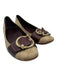 Gucci Shoe Size 39 Beige, Brown & Red Canvas & Leather Monogram Ballet Flats Beige, Brown & Red / 39