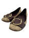 Gucci Shoe Size 39 Beige, Brown & Red Canvas & Leather Monogram Ballet Flats Beige, Brown & Red / 39
