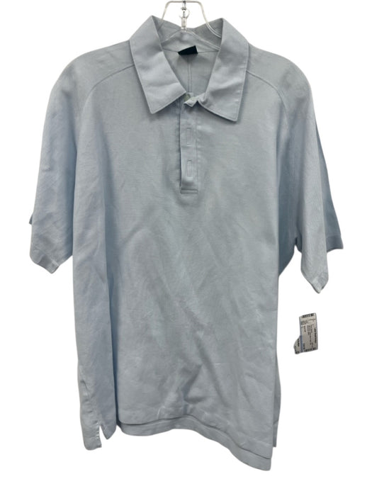 Boss Golf Size L Light blue Cotton Blend Solid Polo Men's Short Sleeve Light blue / L