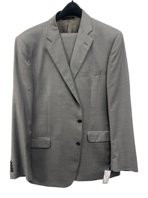 Saks Fifth Ave Gray Wool Blend Solid 2 Button Men's Suit Gray / 44