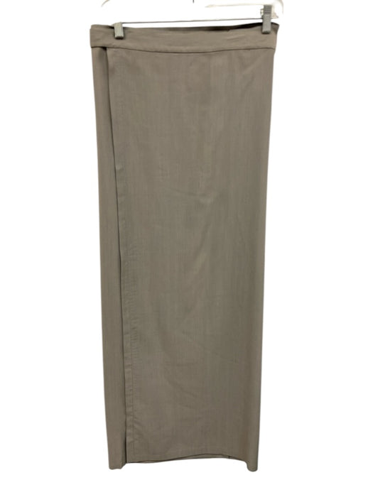 Jean Paul Gaultier Size 6 Gray & Blue Rayon Stripe Maxi Wrap Skirt Gray & Blue / 6