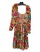 Hemant & Nandita Size XS Pink, Orange & blue Cotton All Over Print Pleated Dress Pink, Orange & blue / XS