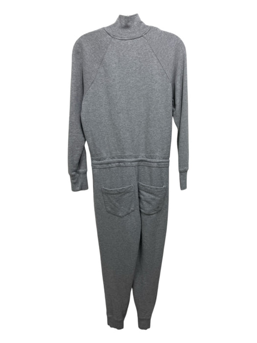 Veronica Beard Size XS Light Gray Cotton Drawstring Button Detail Jumpsuit Light Gray / XS