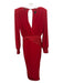 Zhivago Size 4 Red Polyester Shoulder Pads Keyhole Dress Red / 4