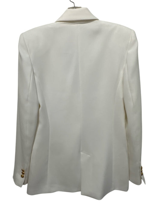 Zara Size XS White Double Breasted Shoulder Pads Blazer Jacket White / XS