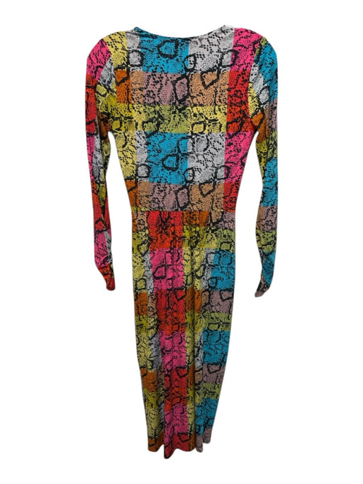 Le Superbe Size XS Multicolor Polyester Knot Detail Color Block V Neck Dress Multicolor / XS